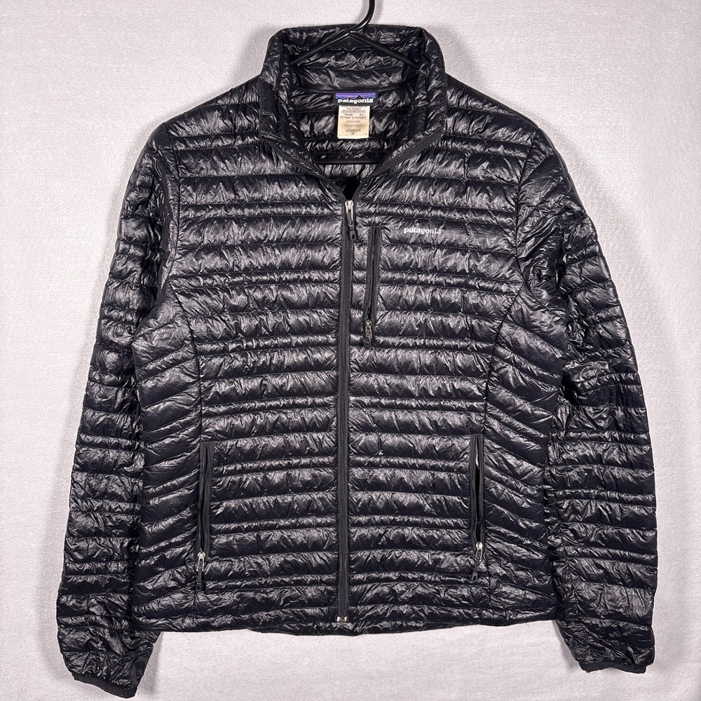 Patagonia Ultralight Down Jacket Womens Medium Puffer Black Quilted